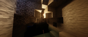Torch in a cave