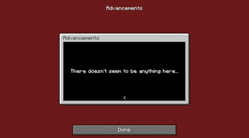 Advancements screen