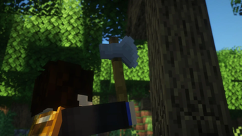 Breaking Wood With An Axe