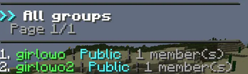 Groups list