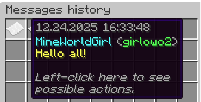 Messages history