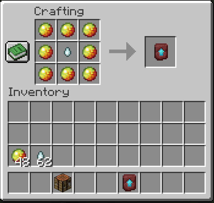 Crafting the netherite upgrade with magma cream and a ghast tear