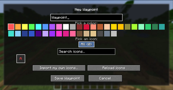 Waypoint Creation Menu