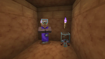 The alchemist next to an alembic