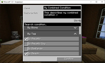 Config Screen: Adding a Combined Condition