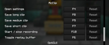 Defult KeyBinds (customisable)