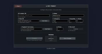 Edit/Create Products