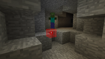 Warning of a zombie in a mine