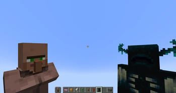 Villager & Warden Spawn Eggs In Player Hand