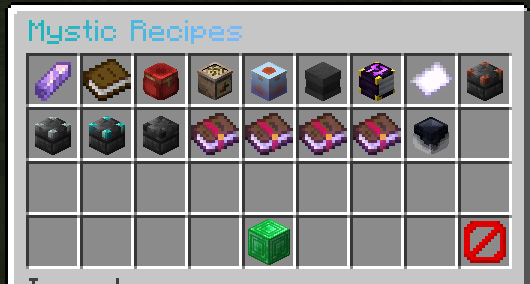 Mystic Recipes Contents - OUTDATED IMAGE