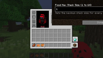 Food stack set to 1
