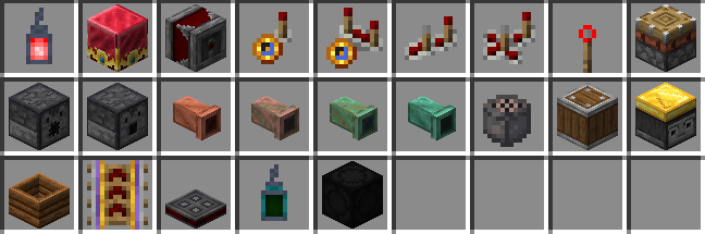 Items added by the mod in the inventory