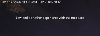The Nether in a low-end PC with the OTF modpack