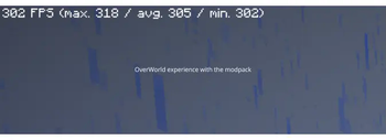 The Overworld in a low-end PC with The OTF modpack
