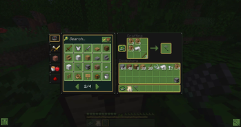 Crafting table and recipe book