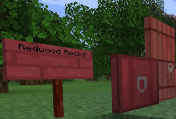 Redwood Sign, Trapdoor, and Door