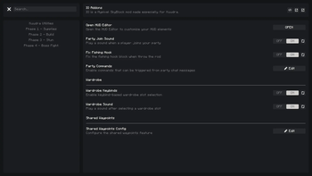 Full configuration and customization menu for IQ Addons