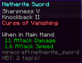 Default Minecraft Tooltip