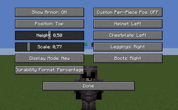 Press "G" to open the settings