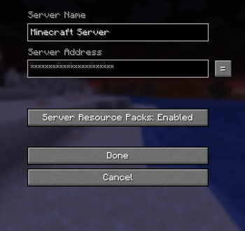 Edit the server menu with a hidden IP address