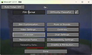 Buttons in Options