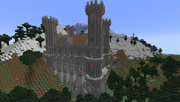 A great example of a castle generation on a side of a hill