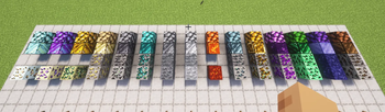 All ores, ore block, raw ore block and deepslate ore variants