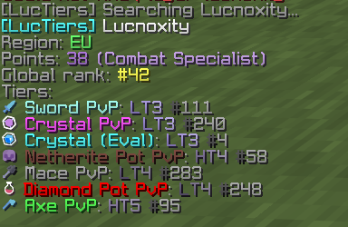 What shows in /tiersearch
