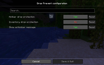 Config of the Drop Prevent mod