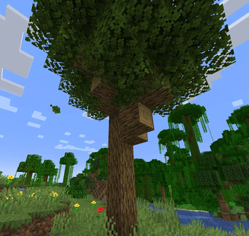 Leaves with particles