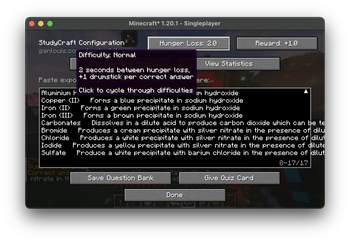 Configuration screen