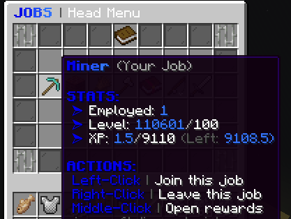 Example Job Menu
