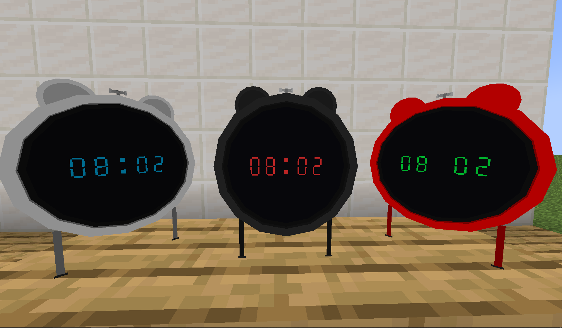 Set up alarms easily via the UI. When the time comes, they will ring with a custom alarm sound.