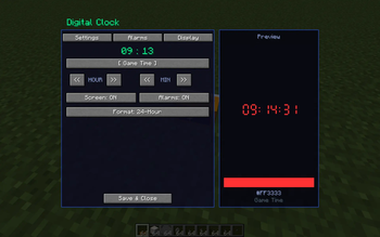 Clock Adjustment Menu