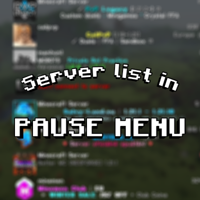 Server list in pause menu