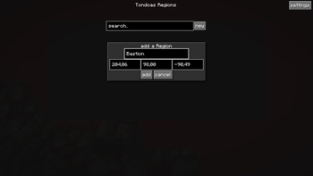 Add new Regions via the Gui