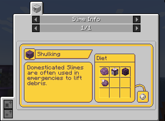 Slime information included in JEI