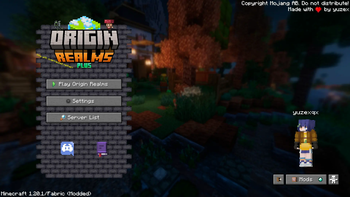 Main Menu of the Modpack