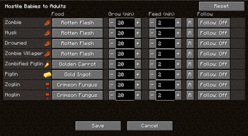 Config menu