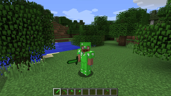Showcase of the emerald armor.