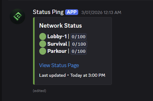 Live Embed Status Panel