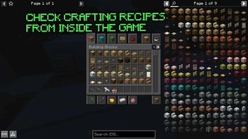 Check crafting recipes in-game