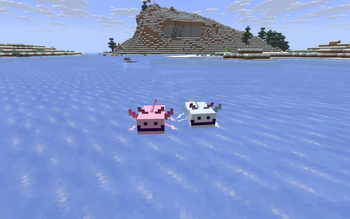 Retextured Pink and Cyan Axolotls