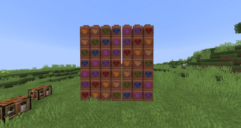 a rainbow of sherds from bacon to lime