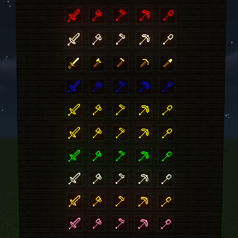 Glowing Trims weapons and tools [3.0]