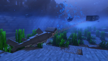 Corrupted Hammerhead Shork attacking a squid