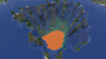 Sinkhole intersecting with Sulfur Caves biome