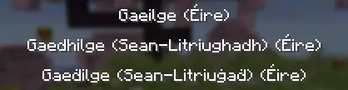 Language options available
