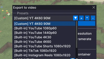 Export Presets