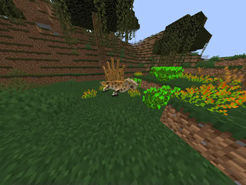 Dimetrodon nearby cooksonia plants and zosterophyllum